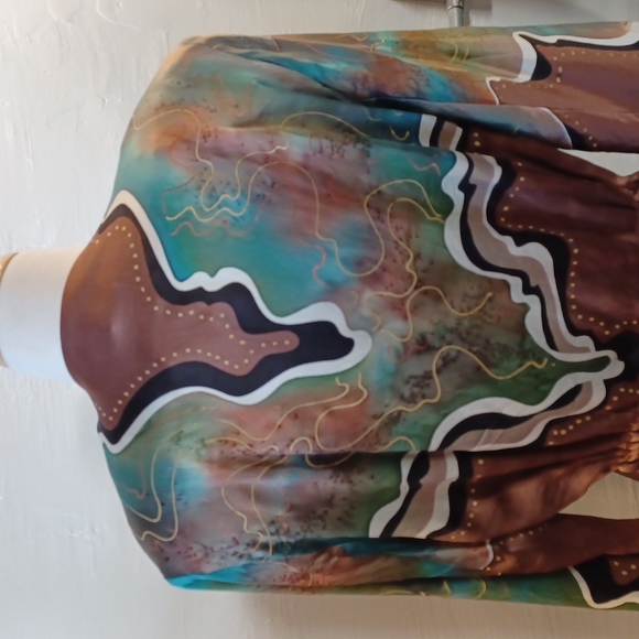 Louise Blumberg silk watercolor blazer jacket coat sz M - Picture 6 of 9